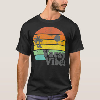 Womens Vacay Vibes Retro Beach Urlaub Sommerzeit Q T-Shirt