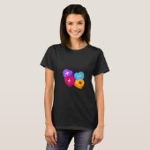Womens Valentines Day Hearts With Math Symbos Tea T-Shirt (Vorne ganz)