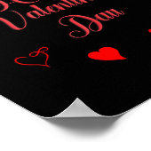 Womens Valentine's Day Love Heart Printed Casual G Poster (Ecke)