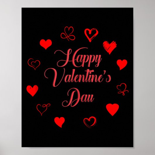 Womens Valentine's Day Love Heart Printed Casual G Poster (Vorne)