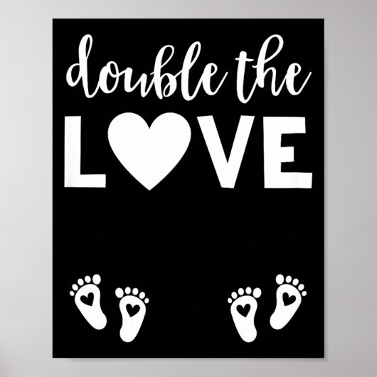 Womens Valentines Day Twin Pregnancy Announcemen V Poster (Vorne)