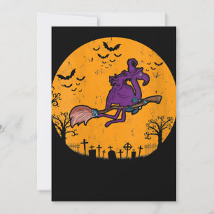 Womens Vintag Witz Flamingo Kostüm Halloween Feiertagskarte