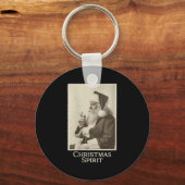 Womens Vintage Funny Smoking Santa Claus Christmas Schlüsselanhänger (Vorderseite)