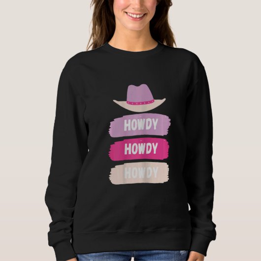Womens Vintage Howdy Rodeo Western Country Souther Sweatshirt (Vorderseite)