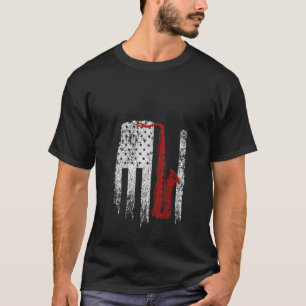 Womens Vintage Rot-Saxophon-Flagge der USA T-Shirt
