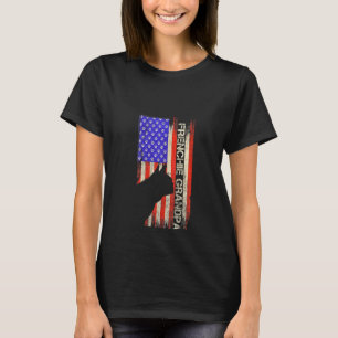 Womens Vintage US-Flagge Französischer Bulldog Gro T-Shirt