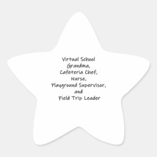 Womens Virtual School Grandma Cafeteria Koch Stern-Aufkleber