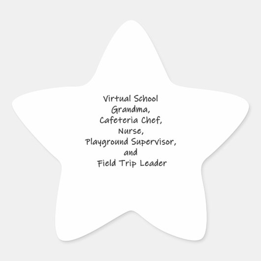 Womens Virtual School Grandma Cafeteria Koch Stern-Aufkleber (Vorderseite)