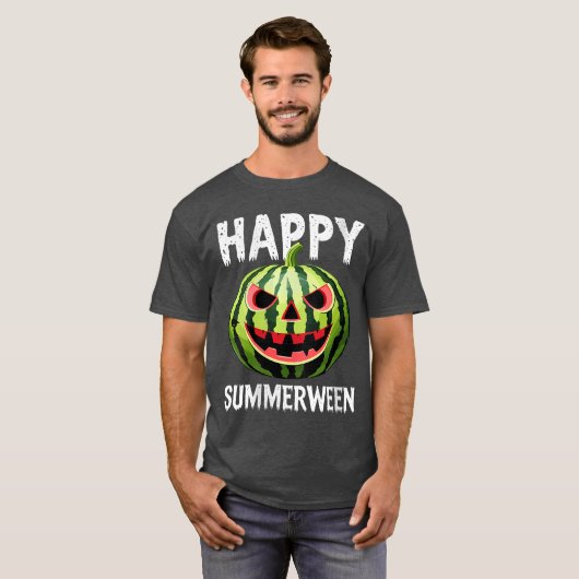 Womens Watermelon Jackolantern Summer Halloween Ha T-Shirt (Vorne ganz)
