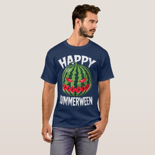 Womens Watermelon Jackolantern Summer Halloween Ha T-Shirt (Vorne ganz)