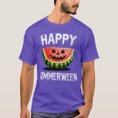 Womens Watermelon O Lantern Summer Halloween Happy T-Shirt (Vorderseite)