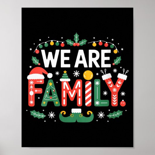 Womens We Are Family Christmas 2025 Pajamas Funny Poster (Vorne)