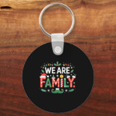 Womens We Are Family Christmas 2025 Pajamas Funny Schlüsselanhänger (Vorderseite)