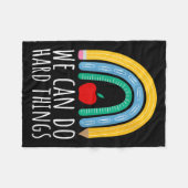 Womens We Can Do Hard Things Motivational Teacher  Fleecedecke (Vorderseite (Horizontal))