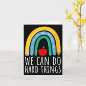 Womens We Can Do Hard Things Motivational Teacher  Karte (Gelbe Blume)