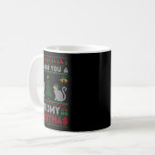 Womens We Wish You A Meowy Catmas Ugly Christmas S Kaffeetasse (Vorderseite Links)
