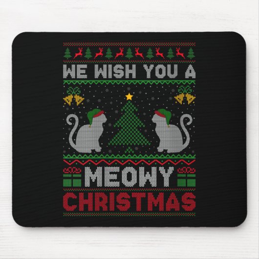 Womens We Wish You A Meowy Catmas Ugly Christmas S Mousepad (Vorne)