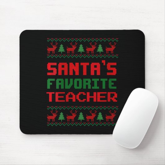 Womens Weihnachtsmann's Lieblings-Lehrerin Ugly We Mousepad (Mit Mouse)
