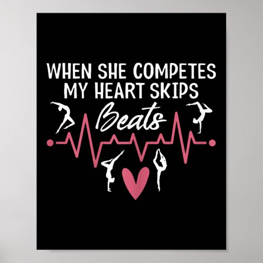 Womens When She Competes My Heart Skips Beats Prou Poster (Vorne)