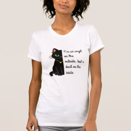 women's white black cat shirt