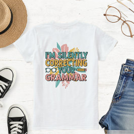 Women's White T-Shirt with Irony and Funny Sarcast