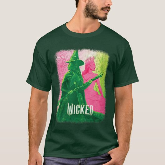 Womens Wicked Elphaba Glindaonal VNeck retro T-Shirt (Vorderseite)