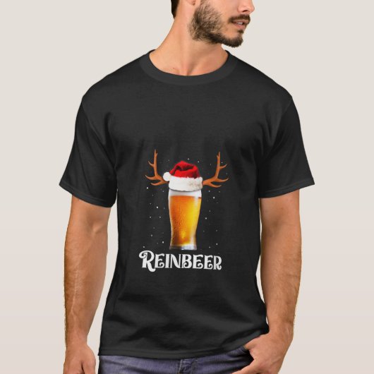 Womens Winedeer Reinbeer Santa Hat Reindeer Couple T-Shirt (Vorderseite)