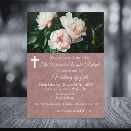 Women's Winter Retreat Pink Floral Church Einladung