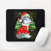 Womens Wolf Christmas Lights Santa Costume Ugly Xm Mousepad (Mit Mouse)