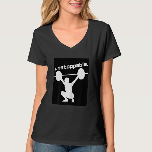 Womens Womens Weightlifting Graphic Workout Unstop T-Shirt (Vorderseite)
