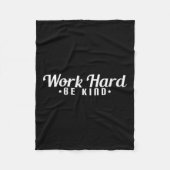 Womens Work Hard Be Kind Motivational V-neck Fleecedecke (Vorderseite)