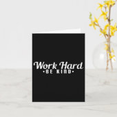 Womens Work Hard Be Kind Motivational V-neck  Karte (Gelbe Blume)