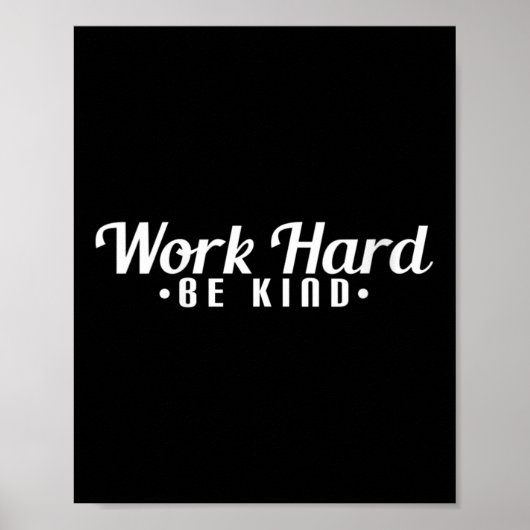 Womens Work Hard Be Kind Motivational V-neck Poster (Vorne)