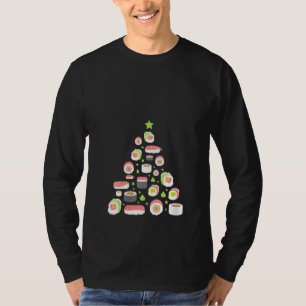 Womens Xmas Japanischer Sushi Weihnachtsbaum Urlau T-Shirt