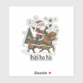Womens Xmas Tree Lighting Santa Riding Highland Co Aufkleber (Blatt)