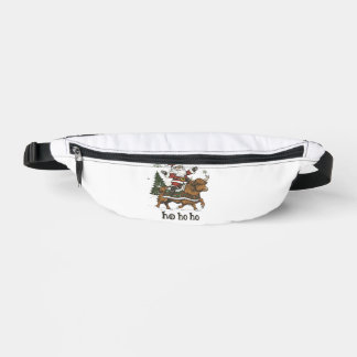 Womens Xmas Tree Lighting Santa Riding Highland Co Bauchtasche