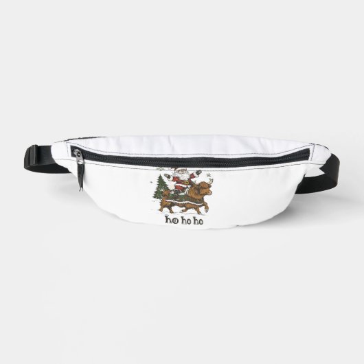 Womens Xmas Tree Lighting Santa Riding Highland Co Bauchtasche (Vorderseite)