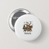 Womens Xmas Tree Lighting Santa Riding Highland Co Button (Vorne & Hinten)