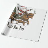 Womens Xmas Tree Lighting Santa Riding Highland Co Geschenkpapier (Ungerollt)