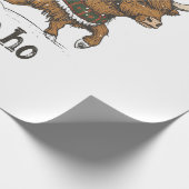 Womens Xmas Tree Lighting Santa Riding Highland Co Geschenkpapier (Ecke)