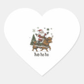 Womens Xmas Tree Lighting Santa Riding Highland Co Herz-Aufkleber (Vorderseite)