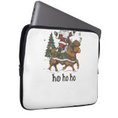 Womens Xmas Tree Lighting Santa Riding Highland Co Laptopschutzhülle (Vorne Rechts)