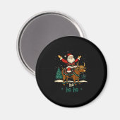 Womens Xmas Tree Lighting Santa Riding Highland Co Magnet (Vorderseite/Rückseite)