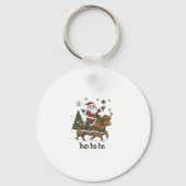 Womens Xmas Tree Lighting Santa Riding Highland Co Schlüsselanhänger (Vorderseite)