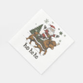 Womens Xmas Tree Lighting Santa Riding Highland Co Serviette (Ecke)