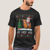 Womens Xmas Tree Lighting Santa Riding Highland Co T-Shirt (Vorderseite)