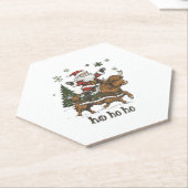 Womens Xmas Tree Lighting Santa Riding Highland Co Untersetzer (angewinkelt)