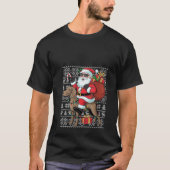 Womens Xmas Ugly Santa Riding Rhodesian Ridgeback T-Shirt (Vorderseite)