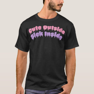 Womens Yami Kawaii Pastel Goth Niedlich Sick VNeck T-Shirt