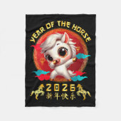 Womens Year Of The Horse 2026 Cute Chinese Lunar N Fleecedecke (Vorderseite)